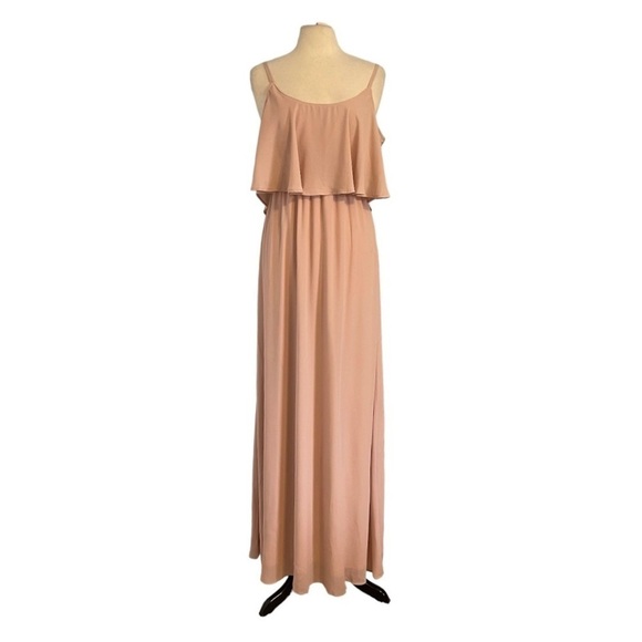Show Me Your Mumu Caitlin Ruffle Maxi Dress in Dusty Blush Crisp size Large NWT* - Picture 3 of 12